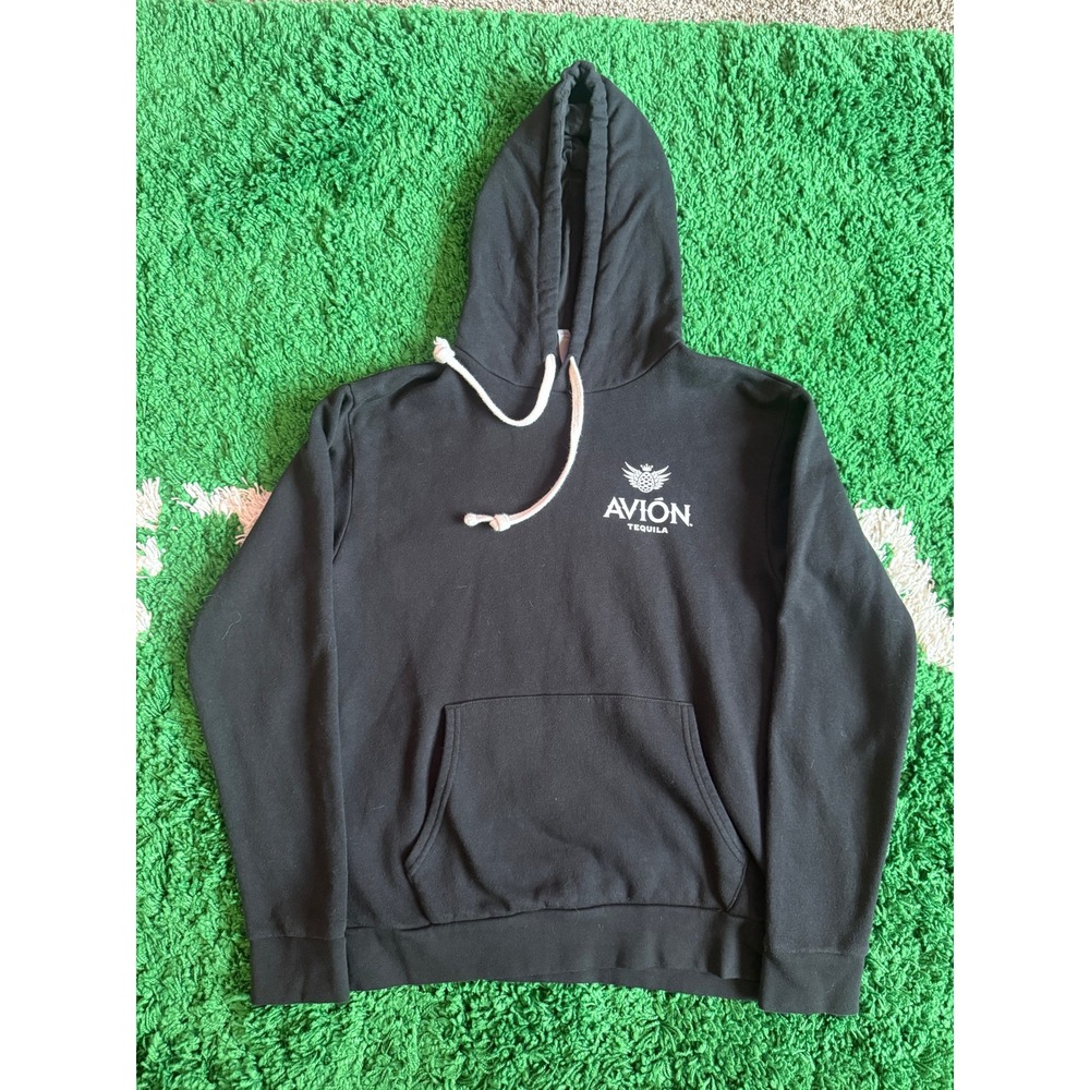Avion Tequila Hoodie Mens Medium Black Next Level Apparel Graphic Sweatshirt